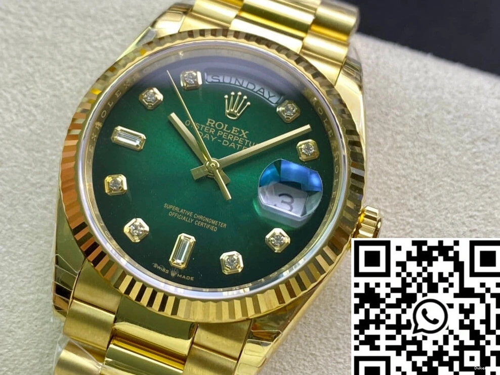 Green Rolex Gradual Gold M128238-0069 Day-Date Factory EW Dial Yellow 0307